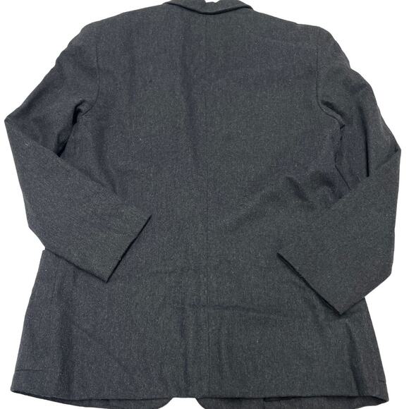 Requirements Blazer Womens 7/8 Grey Gold Button Jacket Vintage Wool - Picture 2 of 9